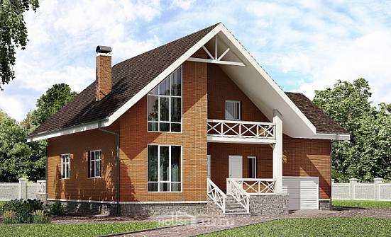 215-001-П Проект двухэтажного дома мансардой, гараж, простой загородный дом из бризолита Сосногорск | Проекты домов от House Expert