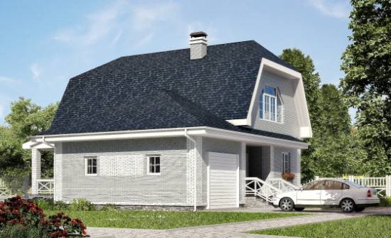 160-006-Л Проект двухэтажного дома мансардой, гараж, уютный домик из поризованных блоков Воркута | Проекты домов от House Expert