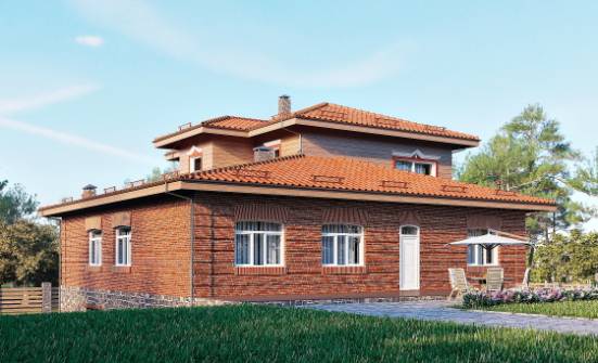 380-002-Л Проект трехэтажного дома, гараж, классический загородный дом из кирпича Ухта | Проекты домов от House Expert