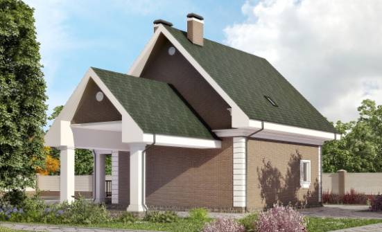 140-003-П Проект двухэтажного дома мансардой и гаражом, простой домик из поризованных блоков Усинск | Проекты домов от House Expert