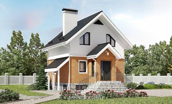 100-005-Л Проект трехэтажного дома мансардный этаж, красивый коттедж из поризованных блоков Усинск | Проекты домов от House Expert