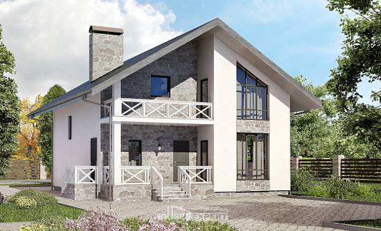 155-001-Л Проект двухэтажного дома мансардой, гараж, недорогой загородный дом из твинблока Воркута | Проекты домов от House Expert