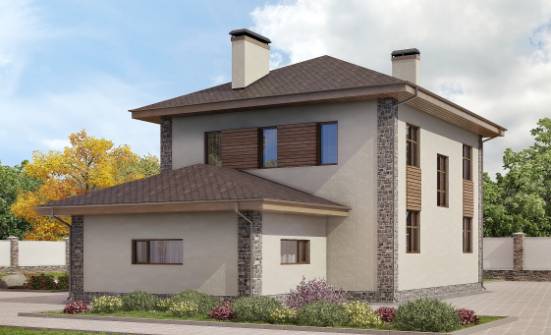 185-004-П Проект двухэтажного дома, гараж, уютный коттедж из поризованных блоков Сыктывкар | Проекты домов от House Expert