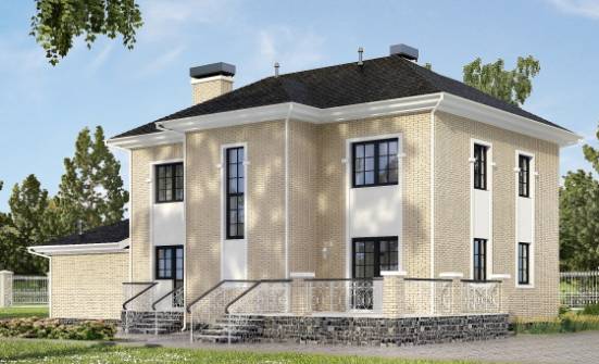 180-006-П Проект двухэтажного дома и гаражом, красивый коттедж из кирпича Сосногорск | Проекты домов от House Expert