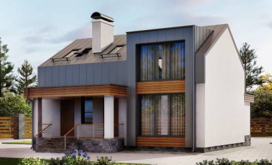 120-004-П Проект двухэтажного дома мансардный этаж, красивый домик из арболита Усинск | Проекты домов от House Expert
