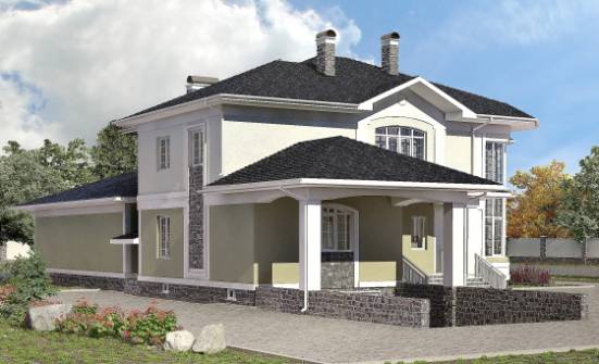 620-001-Л Проект трехэтажного дома и гаражом, красивый коттедж из бризолита Воркута | Проекты домов от House Expert
