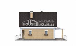 130-004-П Проект двухэтажного дома мансардой, уютный загородный дом из теплоблока Инта, House Expert