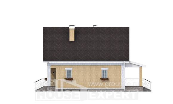 130-004-П Проект двухэтажного дома мансардой, уютный загородный дом из теплоблока Инта, House Expert