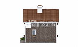 045-001-Л Проект двухэтажного дома с мансардой, простой домик из пеноблока Ухта, House Expert