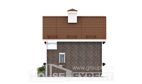 045-001-Л Проект двухэтажного дома с мансардой, простой домик из пеноблока Ухта, House Expert