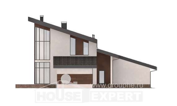 230-001-П Проект двухэтажного дома мансардный этаж, красивый загородный дом из кирпича Воркута, House Expert