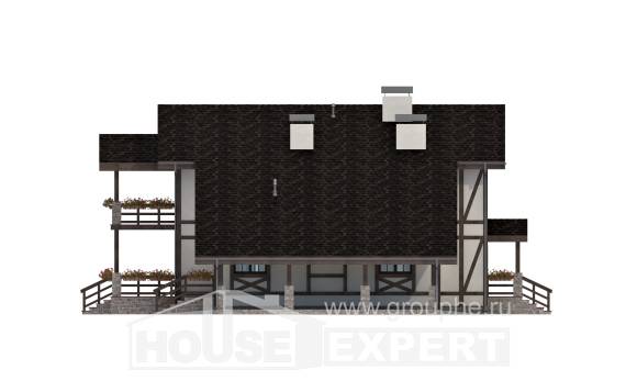 250-002-Л Проект двухэтажного дома с мансардным этажом и гаражом, современный загородный дом из кирпича Инта, House Expert