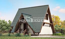 070-003-П Проект двухэтажного дома с мансардой, крохотный загородный дом из бревен Сыктывкар, House Expert