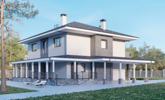 250-004-Л Проект двухэтажного дома, большой коттедж из керамзитобетонных блоков Инта | Проекты домов от House Expert