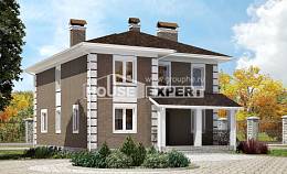 185-002-П Проект двухэтажного дома, современный домик из поризованных блоков Ухта, House Expert