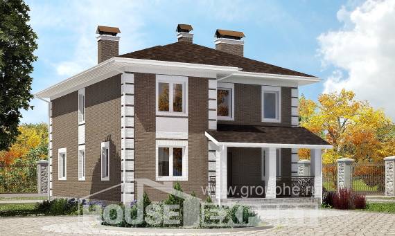 185-002-П Проект двухэтажного дома, современный домик из поризованных блоков Ухта, House Expert