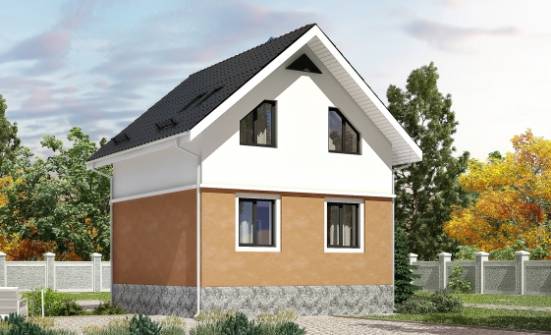 100-005-Л Проект трехэтажного дома с мансардой, бюджетный домик из блока Воркута | Проекты домов от House Expert