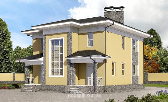 155-011-Л Проект двухэтажного дома, простой домик из твинблока Усинск | Проекты домов от House Expert