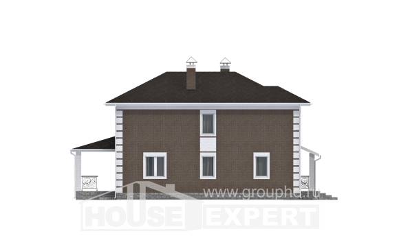 185-002-П Проект двухэтажного дома, доступный домик из бризолита Воркута, House Expert