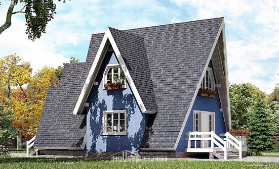 100-002-П Проект двухэтажного дома мансардой, недорогой коттедж из дерева Сосногорск | Проекты домов от House Expert