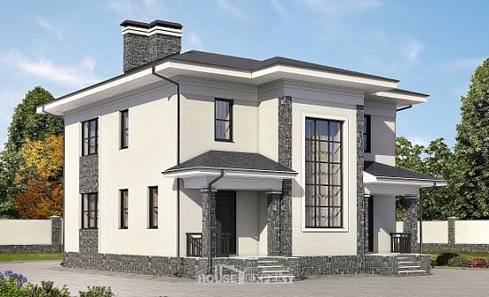 155-011-П Проект двухэтажного дома, классический загородный дом из теплоблока Сосногорск | Проекты домов от House Expert
