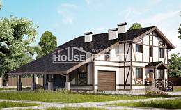 250-002-Л Проект двухэтажного дома мансардный этаж и гаражом, красивый домик из кирпича Инта, House Expert
