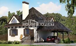 110-002-Л Проект двухэтажного дома мансардой, гараж, недорогой дом из арболита Ухта, House Expert