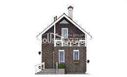 045-001-Л Проект двухэтажного дома мансардный этаж, недорогой загородный дом из бризолита Сыктывкар, House Expert