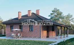 070-006-Л Проект одноэтажного дома, скромный загородный дом из керамзитобетонных блоков Усинск, House Expert