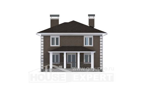 185-002-П Проект двухэтажного дома, простой загородный дом из пеноблока Ухта, House Expert
