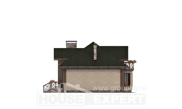 180-010-П Проект двухэтажного дома с мансардным этажом, гараж, простой домик из твинблока Сыктывкар, House Expert