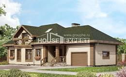 180-010-П Проект двухэтажного дома с мансардой, гараж, уютный домик из бризолита Емва, House Expert