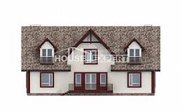 300-008-Л Проект двухэтажного дома мансардой и гаражом, огромный загородный дом из бризолита Усинск, House Expert