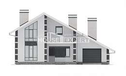 190-008-П Проект двухэтажного дома с мансардным этажом, гараж, красивый домик из теплоблока Сыктывкар, House Expert