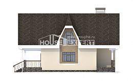 125-001-Л Проект двухэтажного дома с мансардой, скромный домик из газосиликатных блоков Сыктывкар, House Expert
