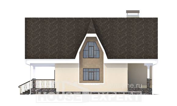 125-001-Л Проект двухэтажного дома с мансардой, скромный домик из газосиликатных блоков Сыктывкар, House Expert