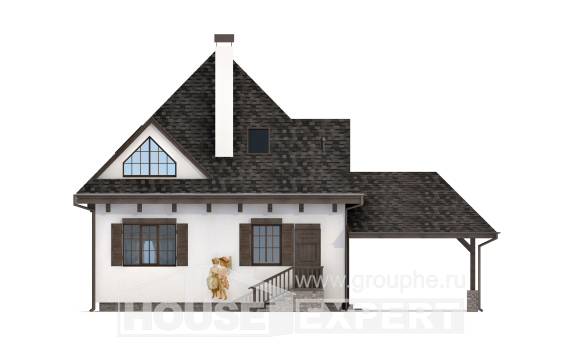 110-002-Л Проект двухэтажного дома с мансардным этажом, гараж, классический коттедж из арболита Печора, House Expert