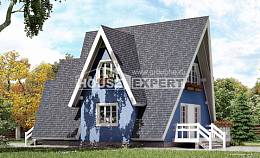 100-002-П Проект двухэтажного дома мансардный этаж, экономичный домик из дерева Печора, House Expert