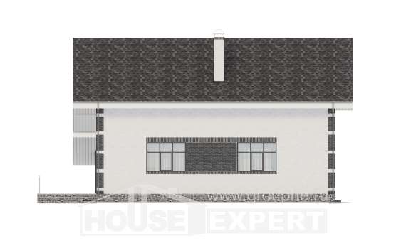 190-008-П Проект двухэтажного дома с мансардным этажом и гаражом, средний коттедж из газобетона Сосногорск, House Expert
