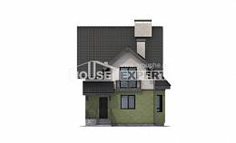 120-003-П Проект двухэтажного дома мансардой, классический коттедж из блока Емва, House Expert