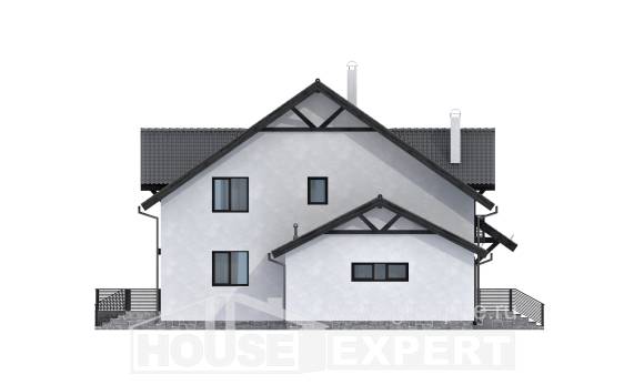 290-003-П Проект двухэтажного дома с мансардным этажом, классический домик из бризолита Инта, House Expert