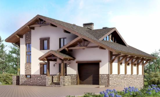 305-002-Л Проект трехэтажного дома мансардой, красивый коттедж из кирпича Сыктывкар | Проекты домов от House Expert