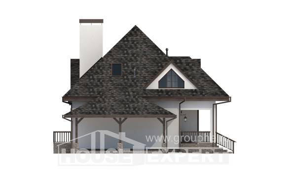 110-002-Л Проект двухэтажного дома мансардный этаж и гаражом, простой домик из блока Усинск, House Expert