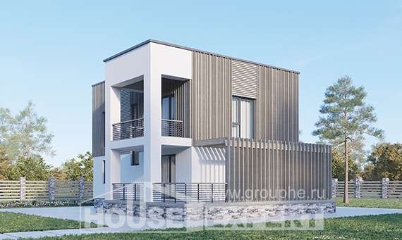 150-017-П Проект двухэтажного дома, красивый коттедж из бризолита Воркута, House Expert