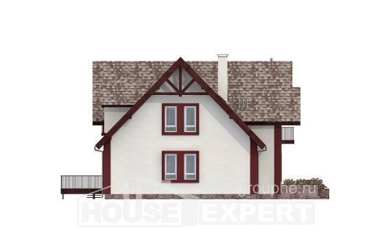 300-008-Л Проект двухэтажного дома с мансардным этажом, гараж, большой домик из арболита Воркута, House Expert