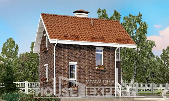 045-001-Л Проект двухэтажного дома с мансардой, скромный загородный дом из газосиликатных блоков Печора, House Expert