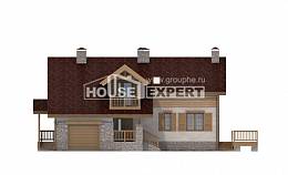 165-002-П Проект двухэтажного дома с мансардой, гараж, доступный дом из блока Сосногорск, House Expert