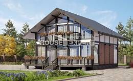 170-007-П Проект двухэтажного дома мансардой, бюджетный дом из дерева Сосногорск, House Expert