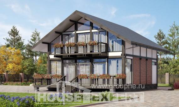 170-007-П Проект двухэтажного дома мансардой, бюджетный дом из дерева Сосногорск, House Expert