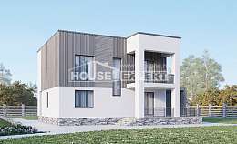 150-017-П Проект двухэтажного дома, бюджетный загородный дом из арболита Емва, House Expert